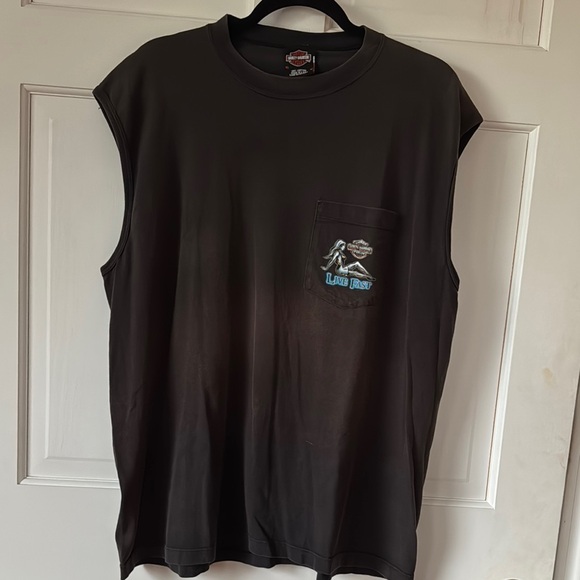 Vintage (2005) Harley-Davidson Men's Black Sleeveless Shirt Bradenton Florida XL - Picture 3 of 12